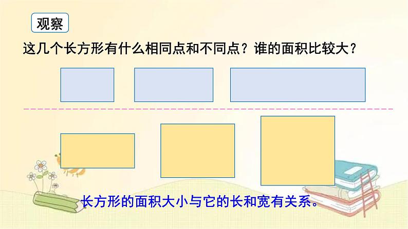 人教版数学三年级下册 第3课时 长方形、正方形面积的计算（1） 课件第4页