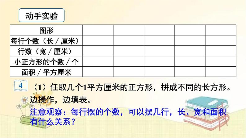 人教版数学三年级下册 第3课时 长方形、正方形面积的计算（1） 课件第5页