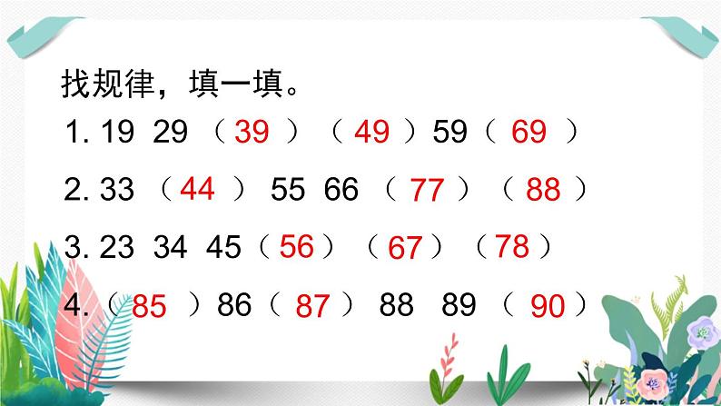 北师大数学一下课件第6课时  做个百数表第8页