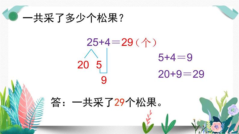 北师大数学一下课件第2课时  采松果07