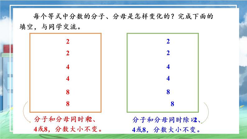 苏教版数学五年级下册4.7 分数的基本性质（课件)第6页