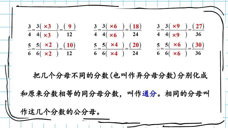 苏教版数学五年级下册4.9 通分（课件)05