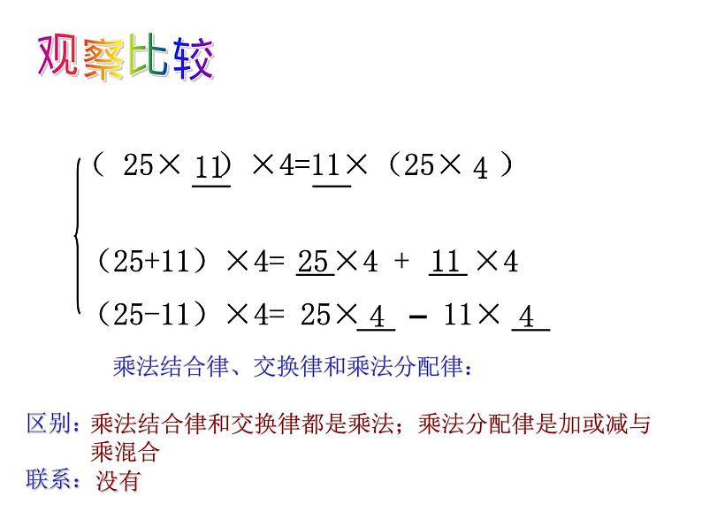 四年级数学北师大版上册 第四单元 运算律复习  课件103