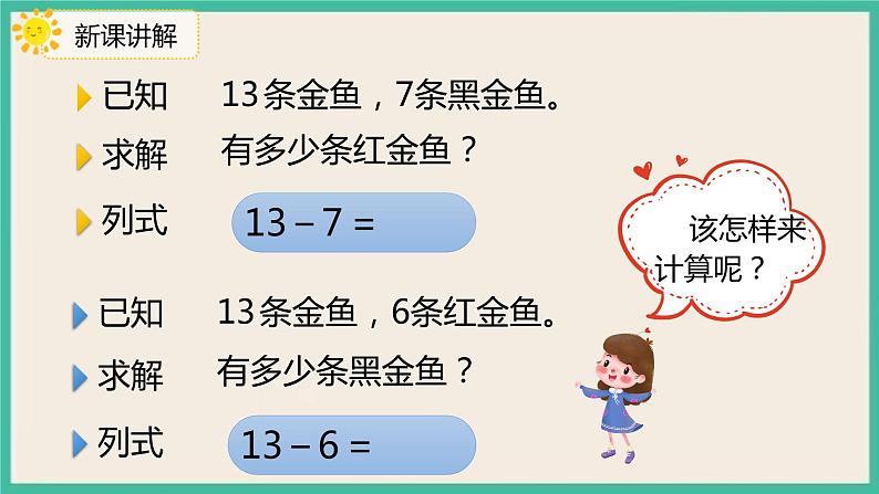 2.3《十几减7、6》 课件PPT 人教版一下数学05