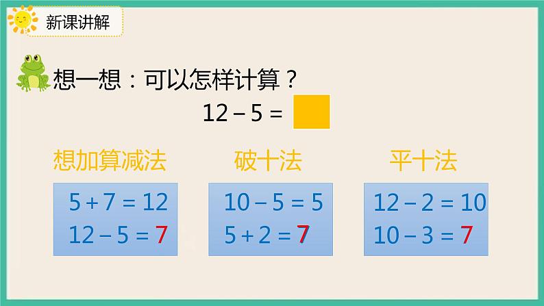 2.4《十几减5、4、3、2 》课件PPT 人教版一下数学05