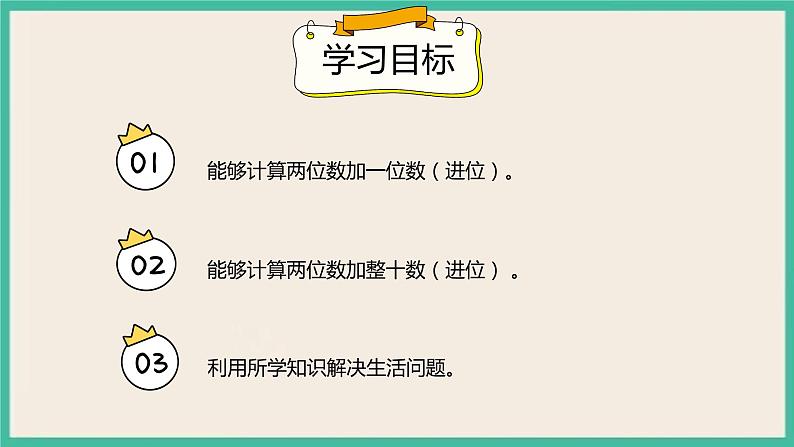 6.3《 两位数加一位数（进位）》 课件PPT 人教版一下数学02