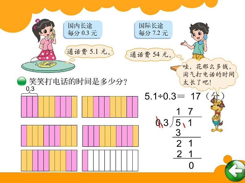 五年级数学北师大版上册 1.3 谁打电话的时间长  课件02