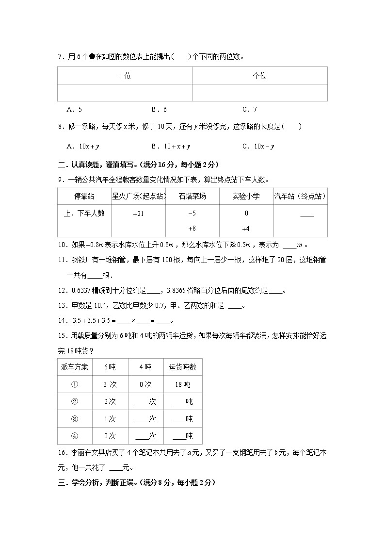 苏教版五年级上册期末考试综合质量检测卷四第2页