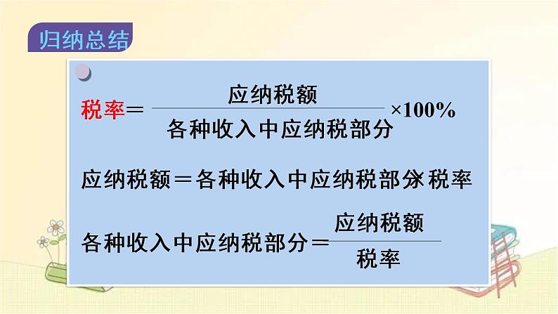 人教版数学六年级下册 第3课时 税率 课件第7页