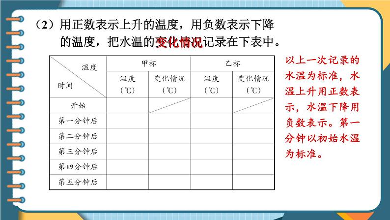 冀教版六下数学 《记录天气》 第5课时 用正、负数表示事物的变化  PPT课件06