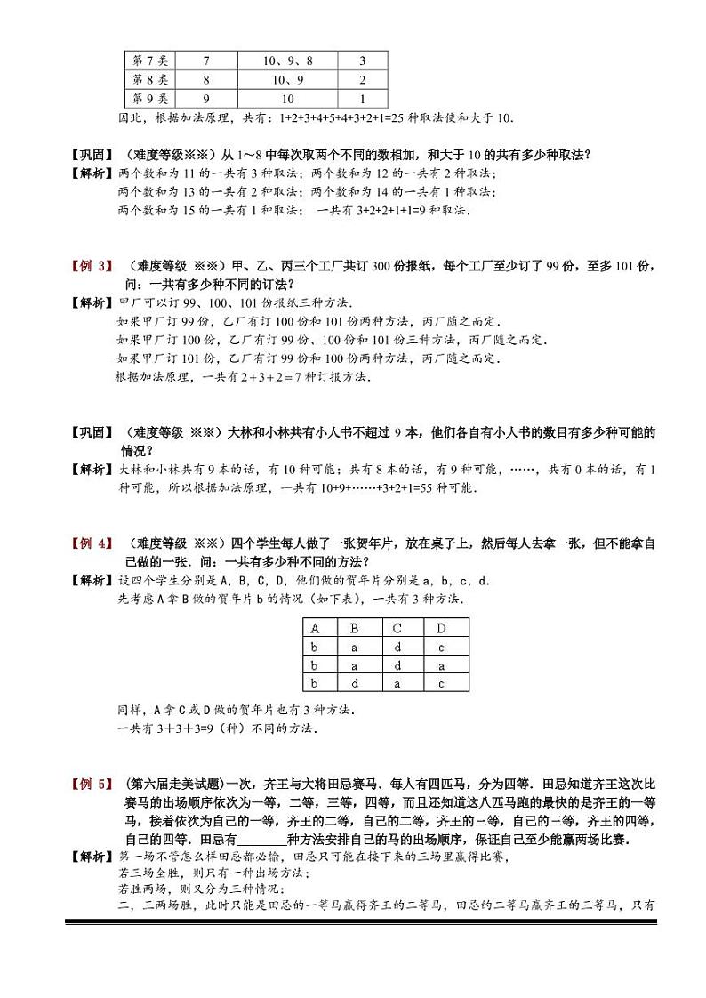 2022-2023小升初数学专题第80讲：加法原理第3页