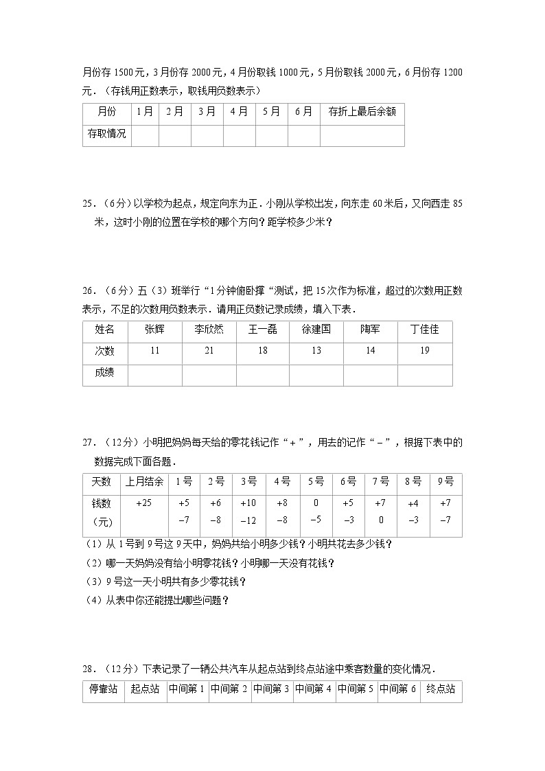 【期末专项复习】五年级上册数学期末高频易错专项强化突破B卷——1.负数的初步认识（苏教版，含答案）03