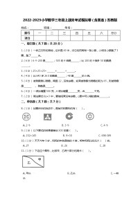 【期末复习模拟卷】小学数学三年级上册-期末复习（苏教版）（含答案）