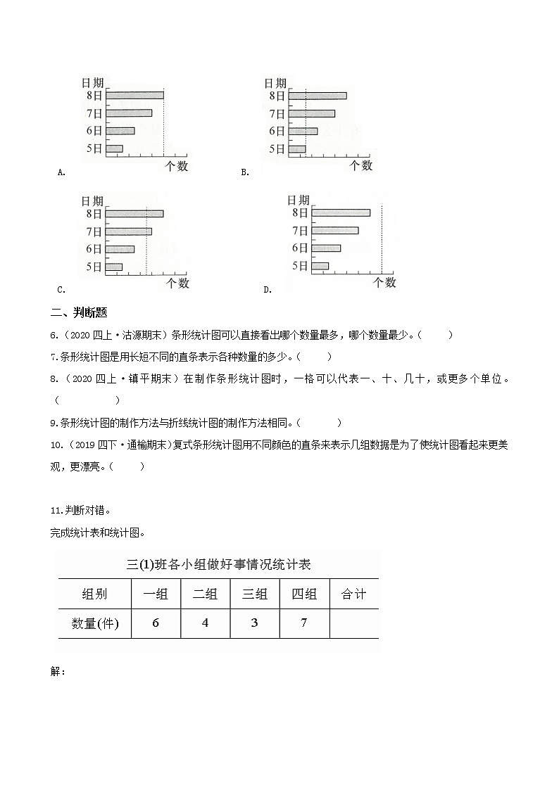 【期末基础讲义】人教版数学四年级上册期末复习讲义-第七单元《条形统计图》（含解析）03