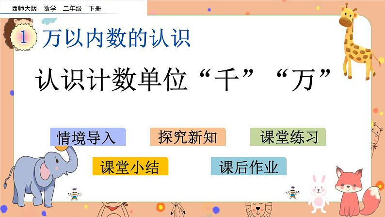 1.1《 认识计数单位“千”“万”》课件+课时练（含答案）01