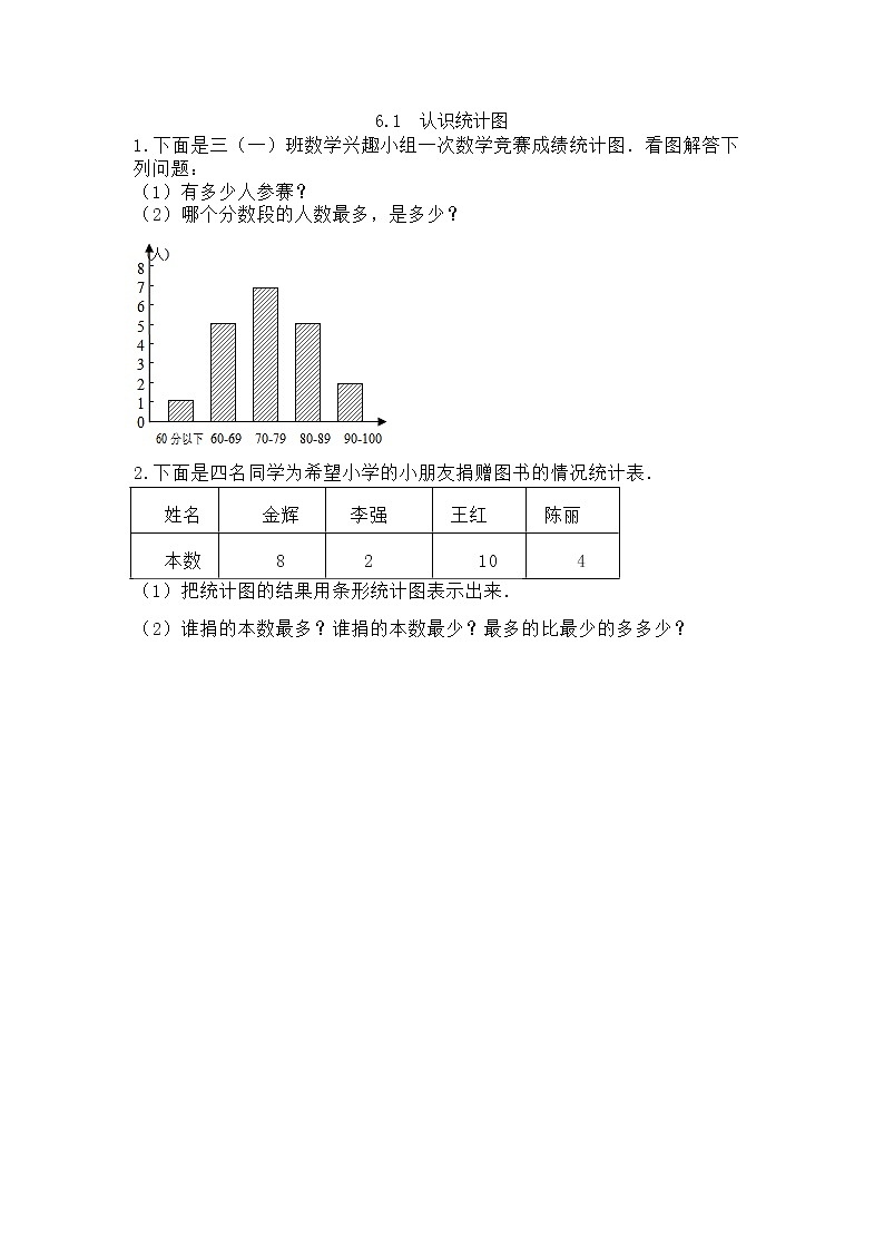 6.1《 认识统计图》课件+课时练（含答案）01