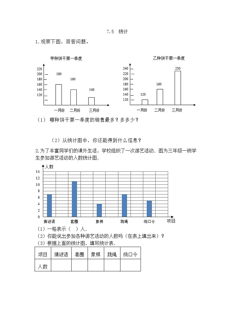 7.5《 统计》课时练（含答案）第1页