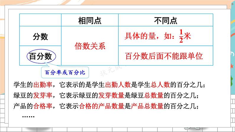 新人教版数学六年级上册 11 百分数的意义、读写，百分数分数、小数互化 期末复习PPT课件05