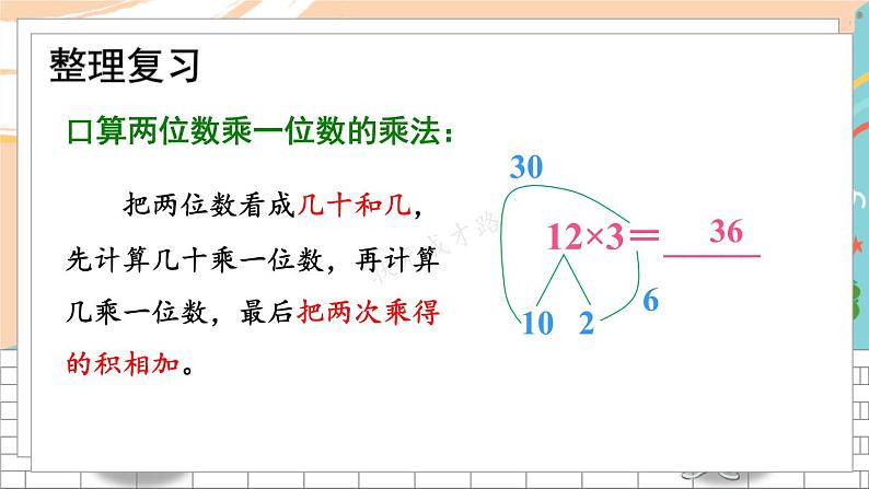 新人教版数学三年级上册  9多位数乘一位数的口算和笔算 期末复习PPT课件第3页