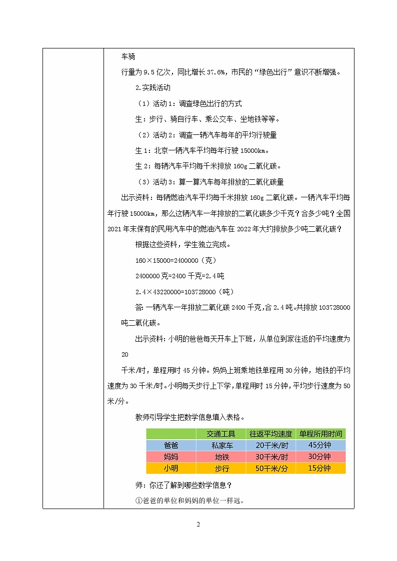 人教版小学数学六下6.5.1《绿色出行》PPT课件（送教案+练习）02