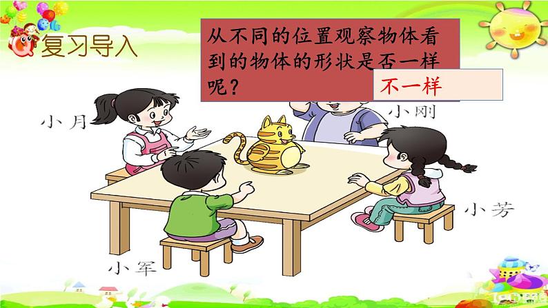 西师大版数学二年级上册《总复习 观察物体》课件第2页