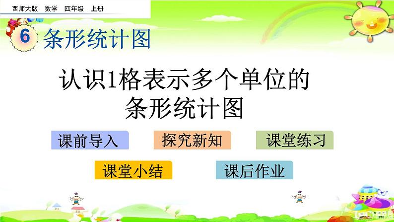 西师大版数学四年级上册《认识1格表示多个单位的条形统计图》课件第1页