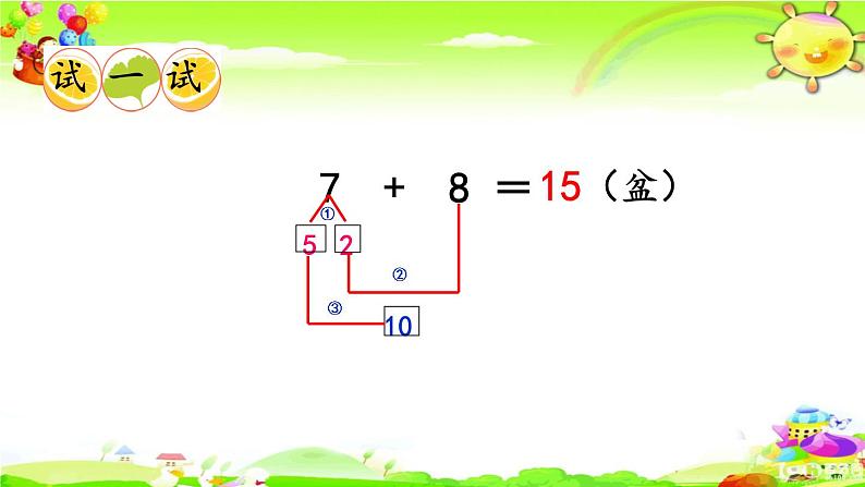 西师大版数学一年级上册《8加几的应用》课件07