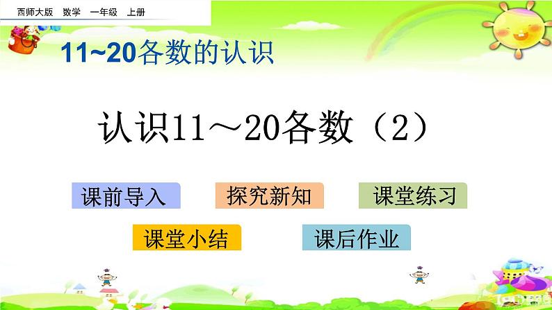 西师大版数学一年级上册《认识11～20各数（2）》课件01