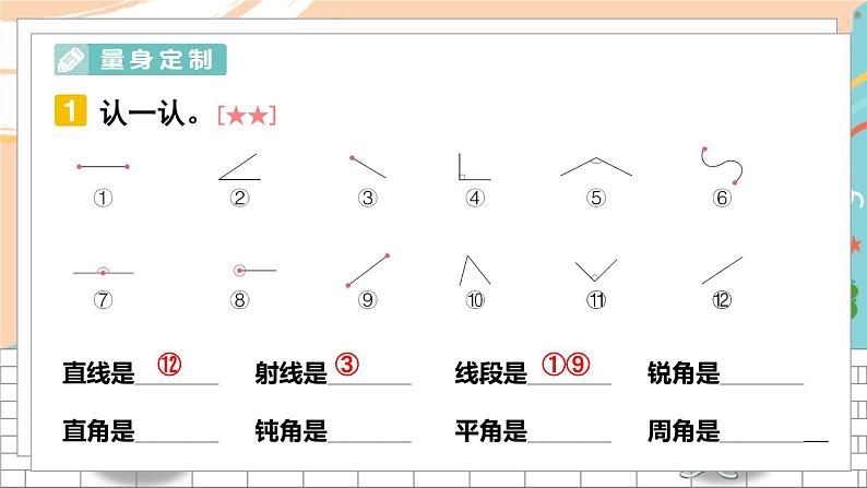 新人教版数学四年级上册 6 角的度量 期末复习PPT课件第5页