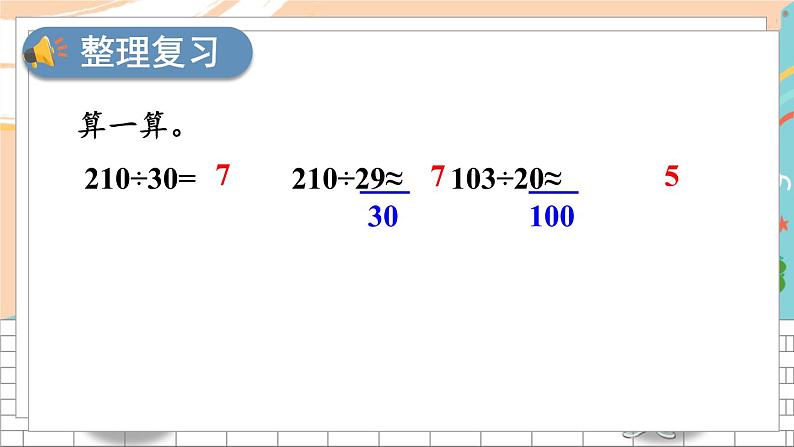 新人教版数学四年级上册 11 口算除法、笔算除法(商一位数) 期末复习PPT课件第4页