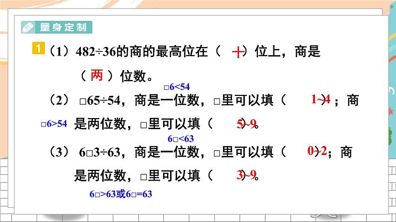 新人教版数学四年级上册 12 商是两位数的笔算除法 期末复习PPT课件第6页