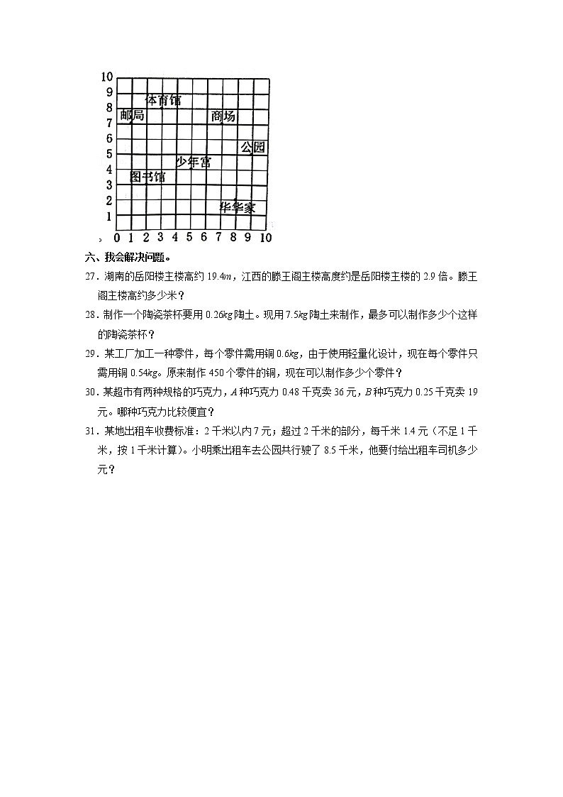 广东省汕头市龙湖区2022-2023学年五年级上学期期中数学试卷03
