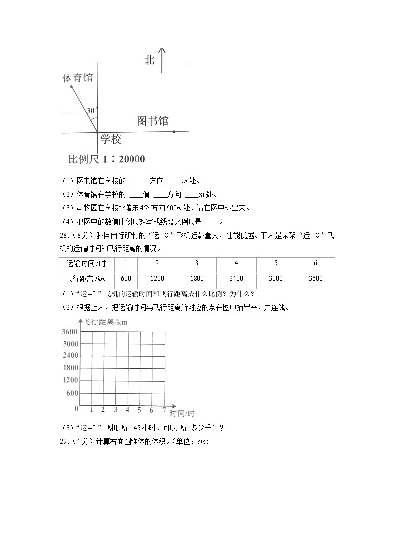 山东省济宁市邹城市2020-2021学年六年级下学期期中数学试卷第3页