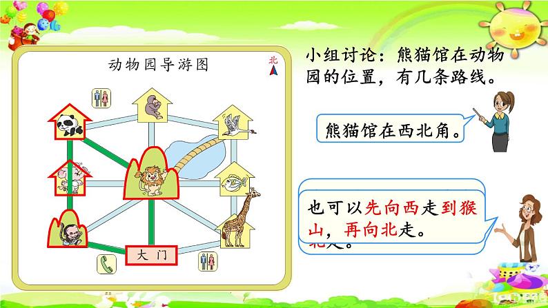 新人教版小学数学三年级下册《认识简单的路线图》课件第7页