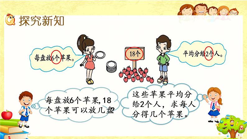 新北师大版小学数学二年级下册《分苹果》课件第3页