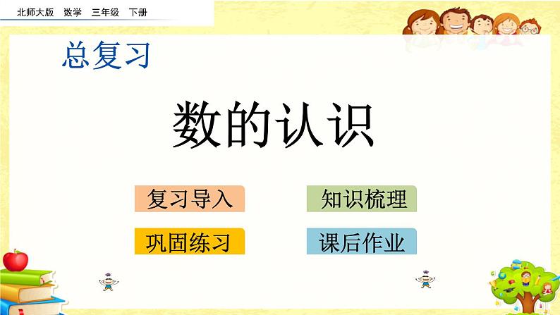 新北师大版小学数学三年级下册《总复习.1 数的认识》课件第1页