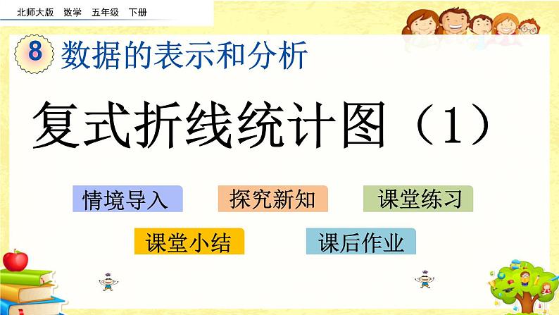 新北师大版小学数学五年级下册《复式折线统计图（1）》课件第1页