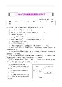 小学小升初高分夺冠真卷山东省烟台市某重点中学招生数学真卷