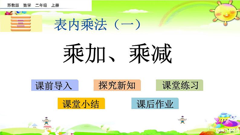 新苏教版数学二年级上册《乘加、乘减》课件第1页