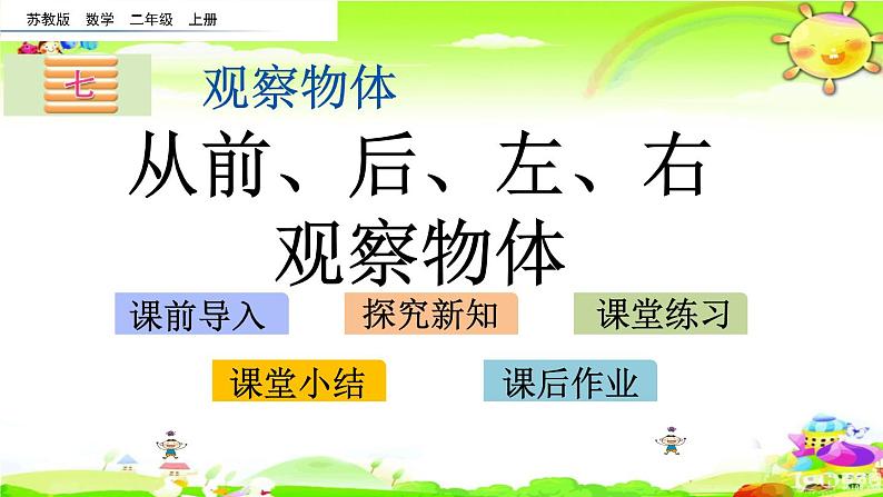 新苏教版数学二年级上册《从前、后、左、右观察物体》课件01