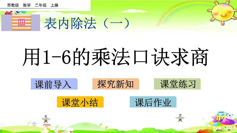 新苏教版数学二年级上册《用1-6的乘法口诀求商》课件第1页