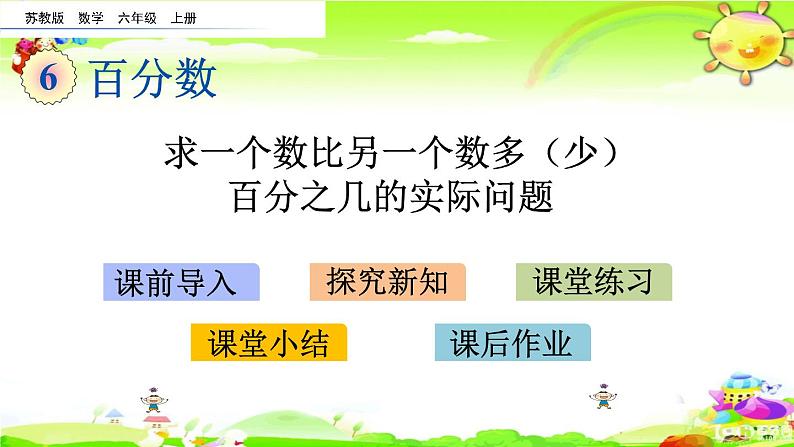 新苏教版数学六年级上册《求一个数比另一个数多（少）百分之几的实际问题》课件01