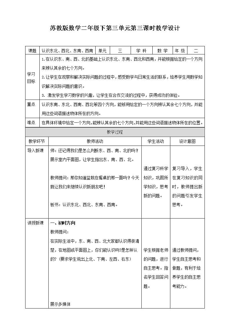 3.3《认识方向》课件（送教案+导学案）01