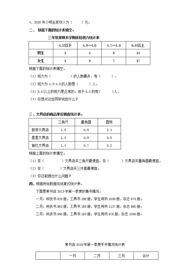 9.2《数据的收集和整理（二）复式统计表》课件+教案+导学案03