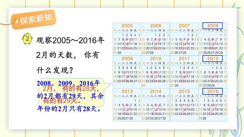 5.2 认识平年和闰年（课件）-三年级下册数学苏教版03