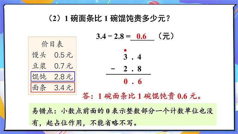 8.3 简单的小数加、减法（课件）-三年级下册数学苏教版06