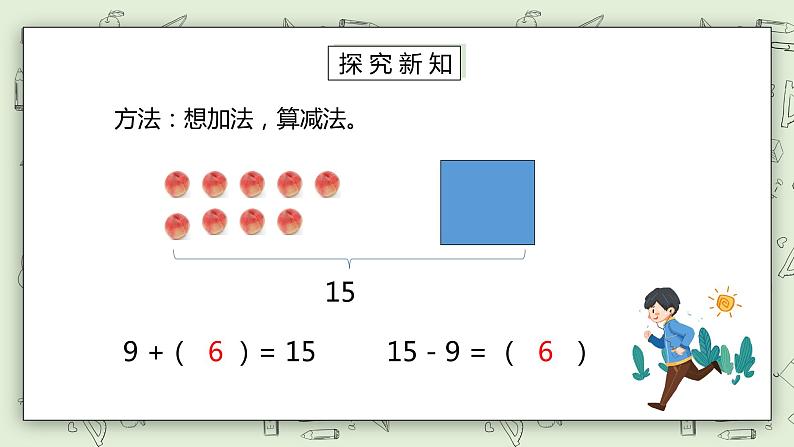 人教版小学数学一年级下册 2.1 十几减9 课件（送教案+练习）07