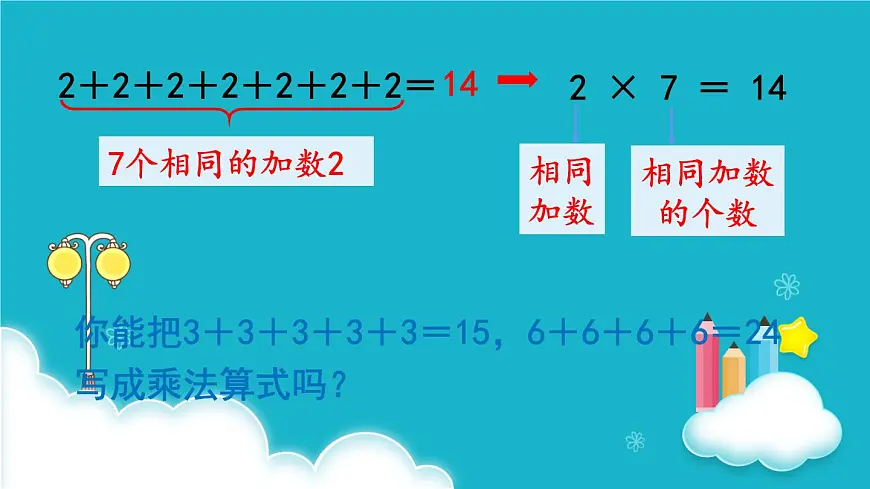 人教版数学二年级上册 第1课时 乘法的初步认识（1） 课件第8页