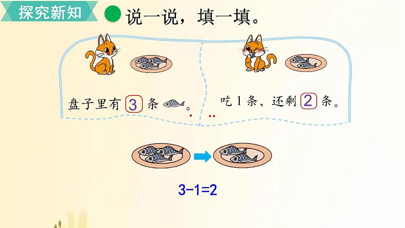 北师大版数学一年级上册 第5课时   可爱的小猫 课件03