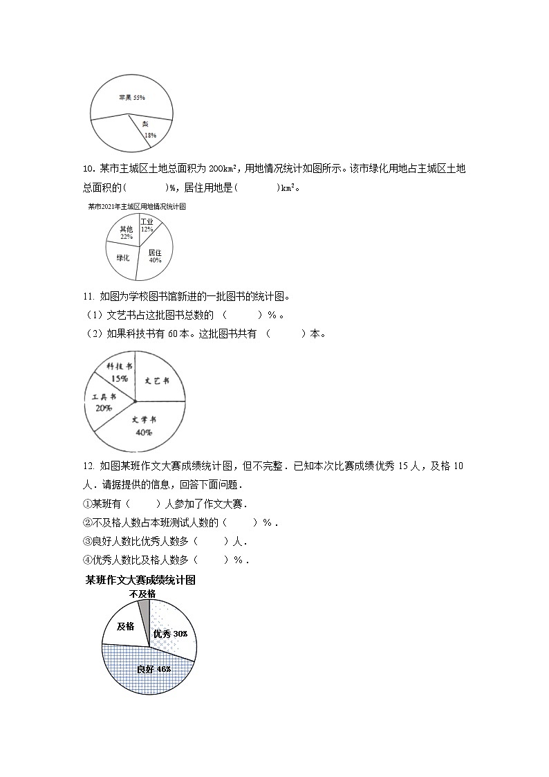 第七单元 扇形统计图（单元测试）六年级上册数学人教版第3页